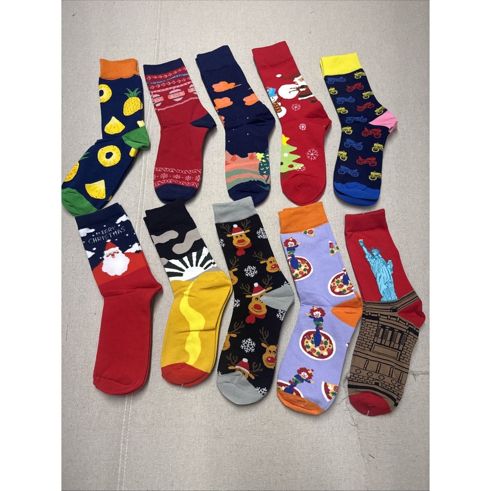 10 Pairs Novelty Crew Socks Mixed DesignsUS Women's 6–10 big kids New#mixed26